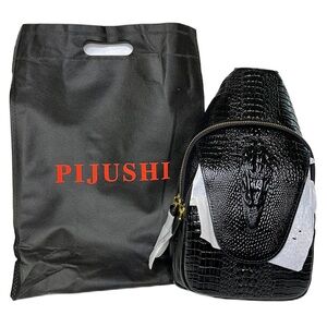PIJUSHI Genuine Leather Sling Bag Backpack Crossbody Shoulder Chest Daypack
